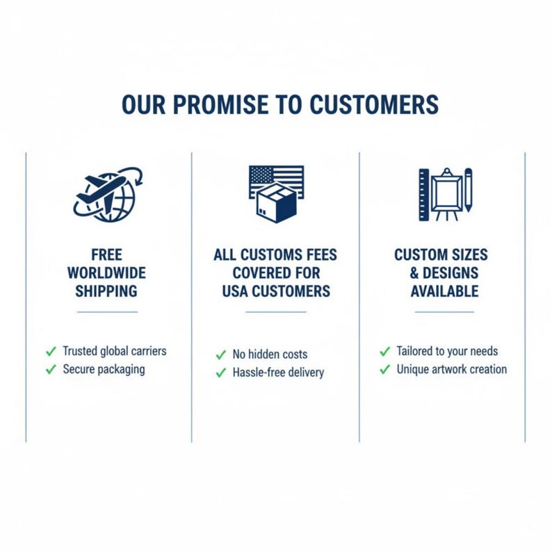 The image is a graphic representation of a company's promise to customers, highlighting their commitment to providing a wide range of services and products.