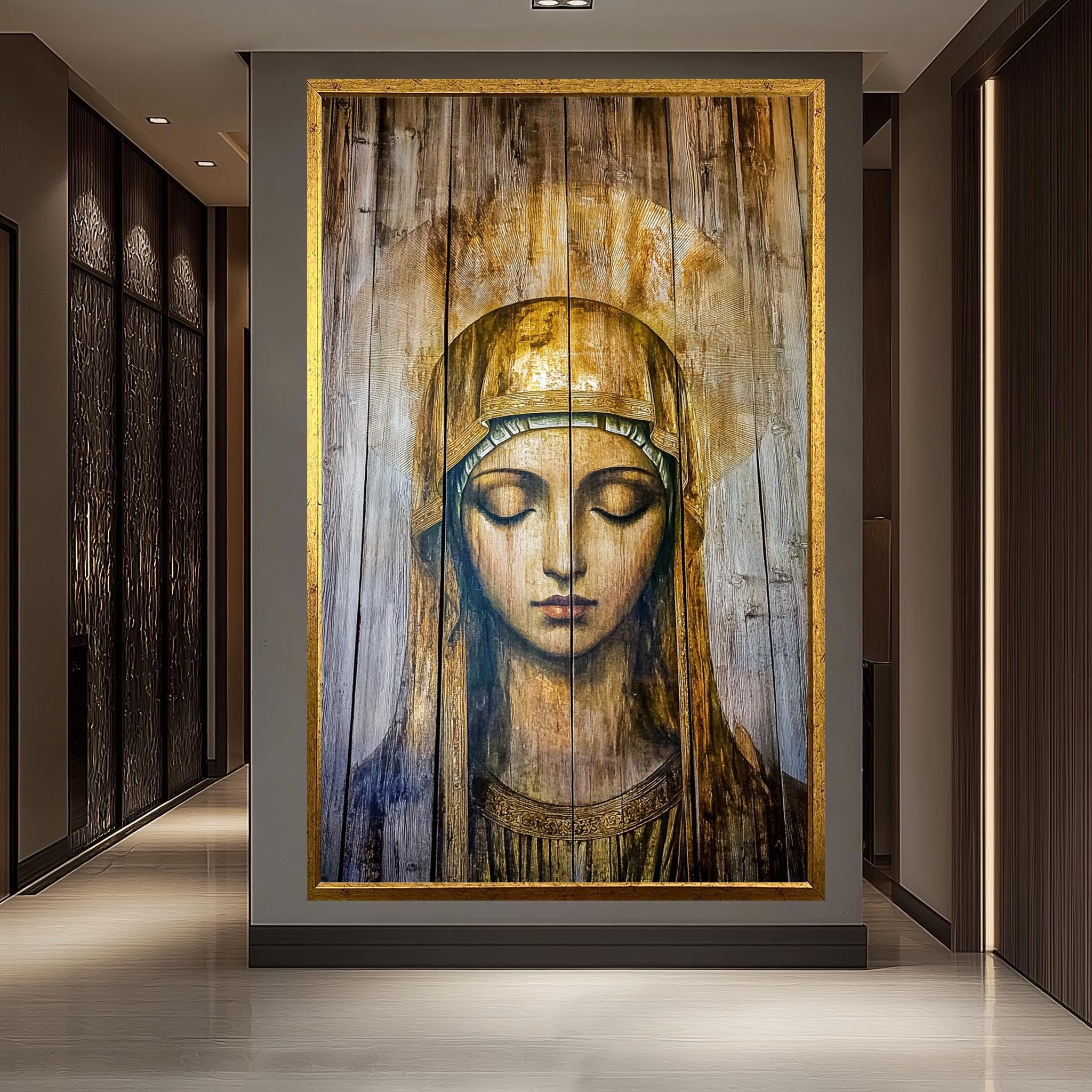 Virgin Mary Canvas - Madonna Wall Art – Sacred Virgin Mary Icon Print ...