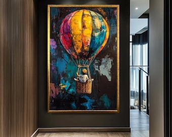 Banksy Style Canvas Art, Modern Wall Decor, Banksy Wall Art,Banksy Balloon Artwork, Banksy Style Art,Banksy Inspired Balloon Canvas Print