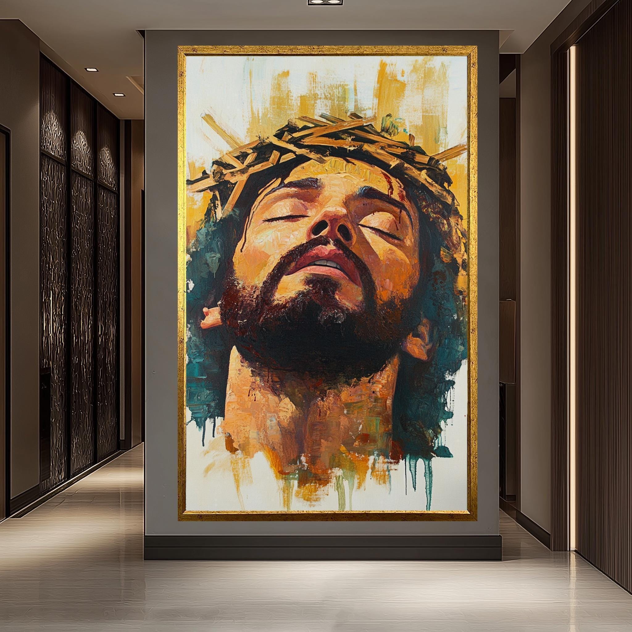 Crown of Thorns Jesus Canvas – Powerful Christian Wall Art – Religious ...