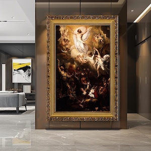 The Ascension of Christ Canvas Print, Classic Religious Artwork, Baroque Style Wall Art, Large Christian Decor for Home or Church