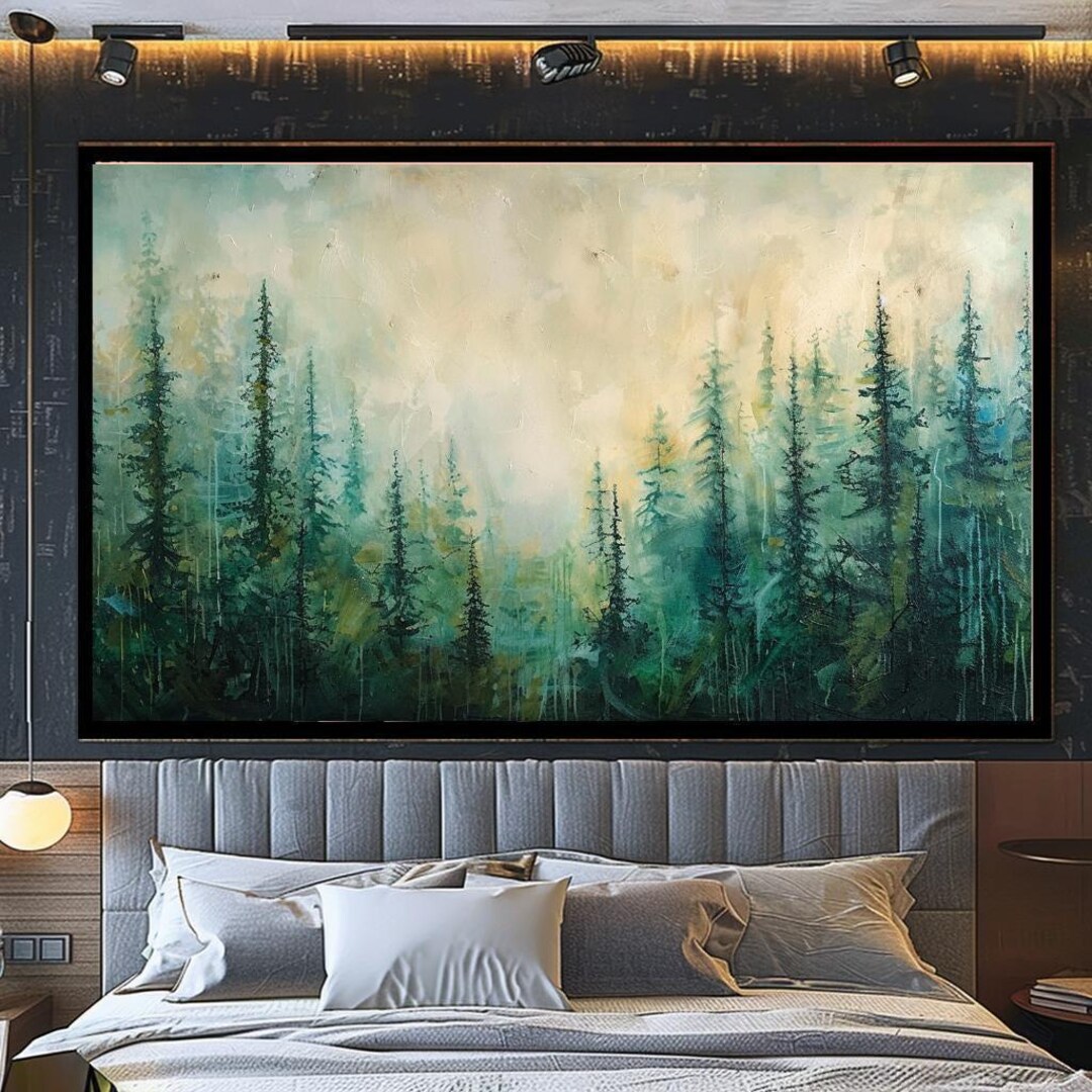 Misty Forest Landscape Wall Art | Serene Nature Canvas Print | Tranquil ...