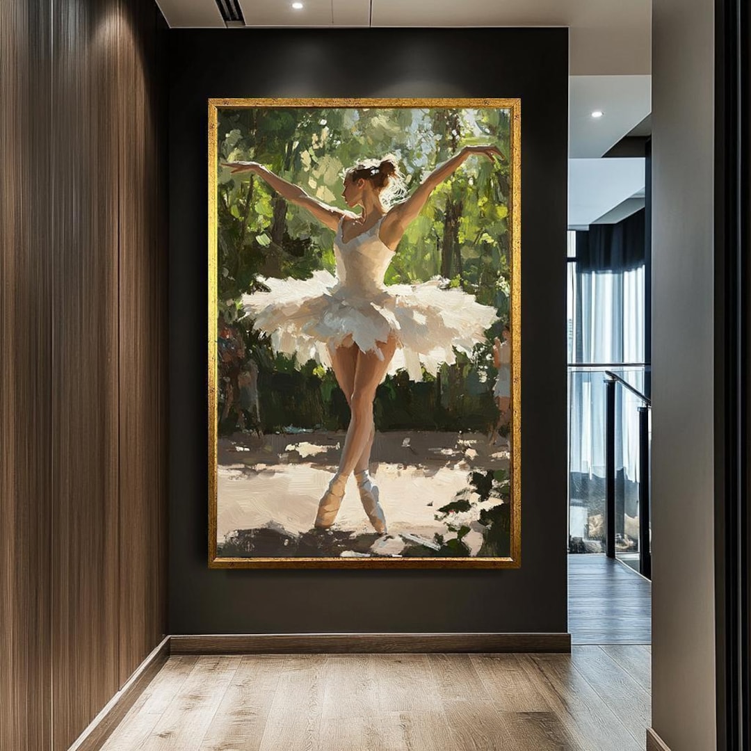 Elegant Ballerina Canvas Print, Ballet Dancer in Nature Wall Art ...
