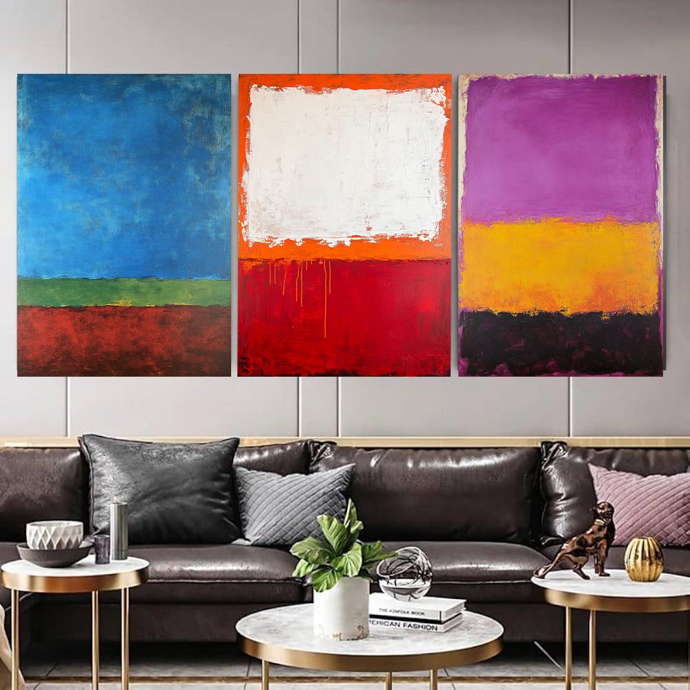 Mark Rothko Triptych Mark Rothko Canvas Set Mark Rothko Canvas Print Set of 3 Modern ...