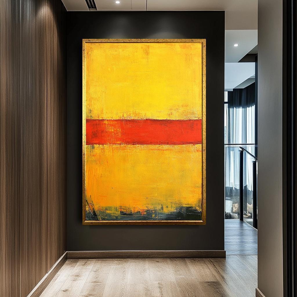 Mark Rothko Inspired Abstract Canvas, Bold Yellow and Red Color Block ...