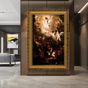 The Ascension of Christ Canvas Print, Classic Religious Artwork, Baroque Style Wall Art, Large Christian Decor for Home or Church