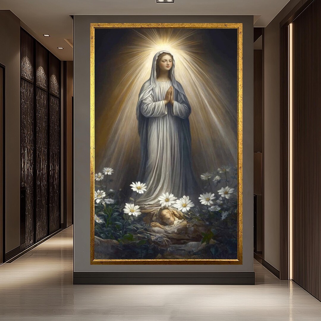 Virgin Mary With Divine Light – Our Lady of Grace Wall Art – Holy ...