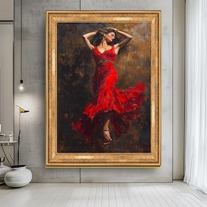 famous painting of woman in red dress dancing Flamenco Dancing Woman Poster Red Dress Dancer Canvas Wall Art Flamenco  Dance Prints Vintage Painting Home Wall Decor Picture 40 x 60 cm No Frame :  Amazon.de: Home & Kitchen