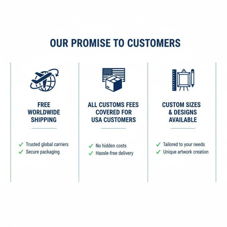 The image is a graphic representation of a company's promise to customers, highlighting their commitment to providing a wide range of services and products.