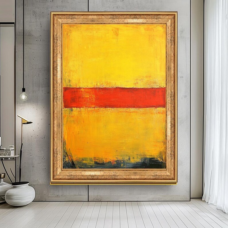 Mark Rothko Inspired Abstract Canvas, Bold Yellow and Red Color Block ...