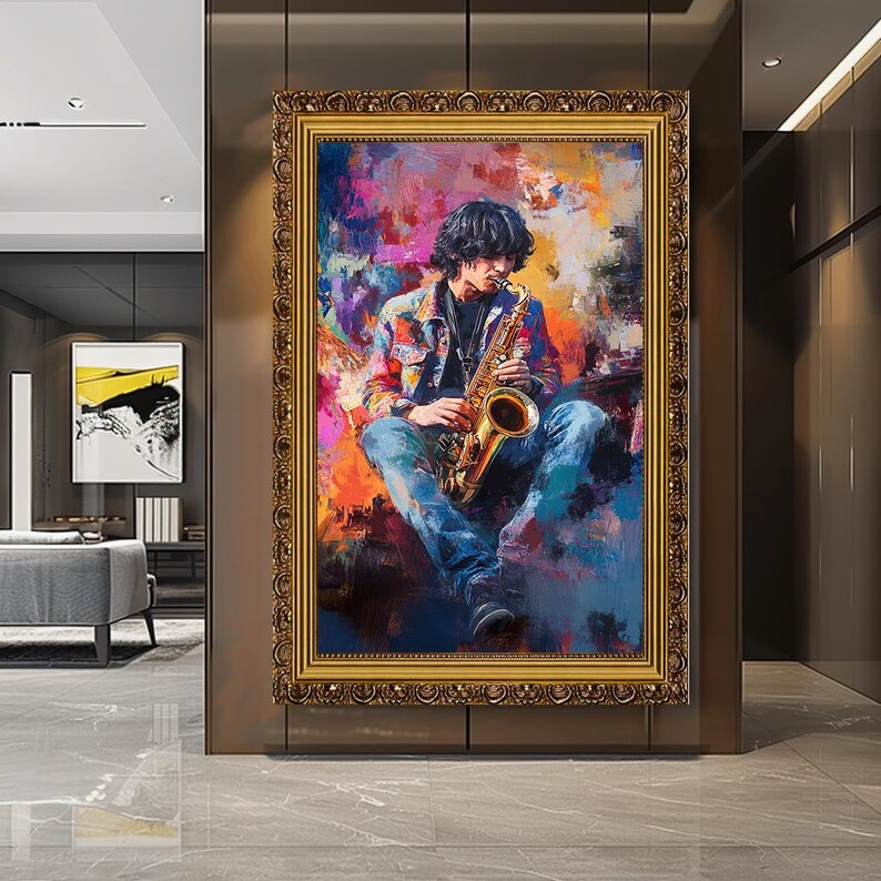 Saxophone Jazz Musician Wall Art Decor Canvas Printing