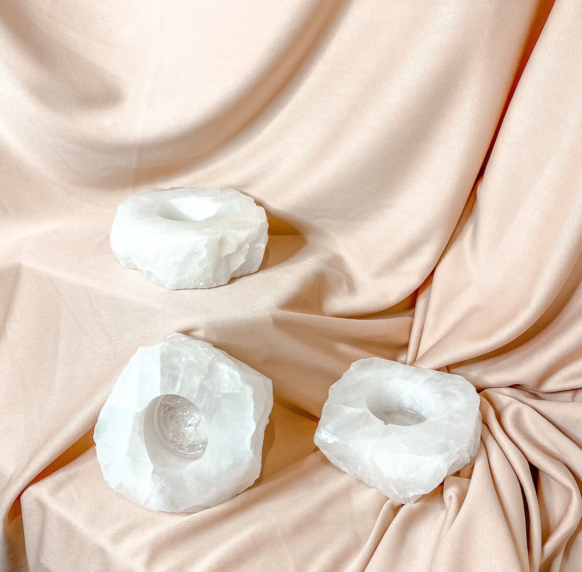 Clear Quartz Crystal Candle Holder Crystal Planter Tea Light Etsy