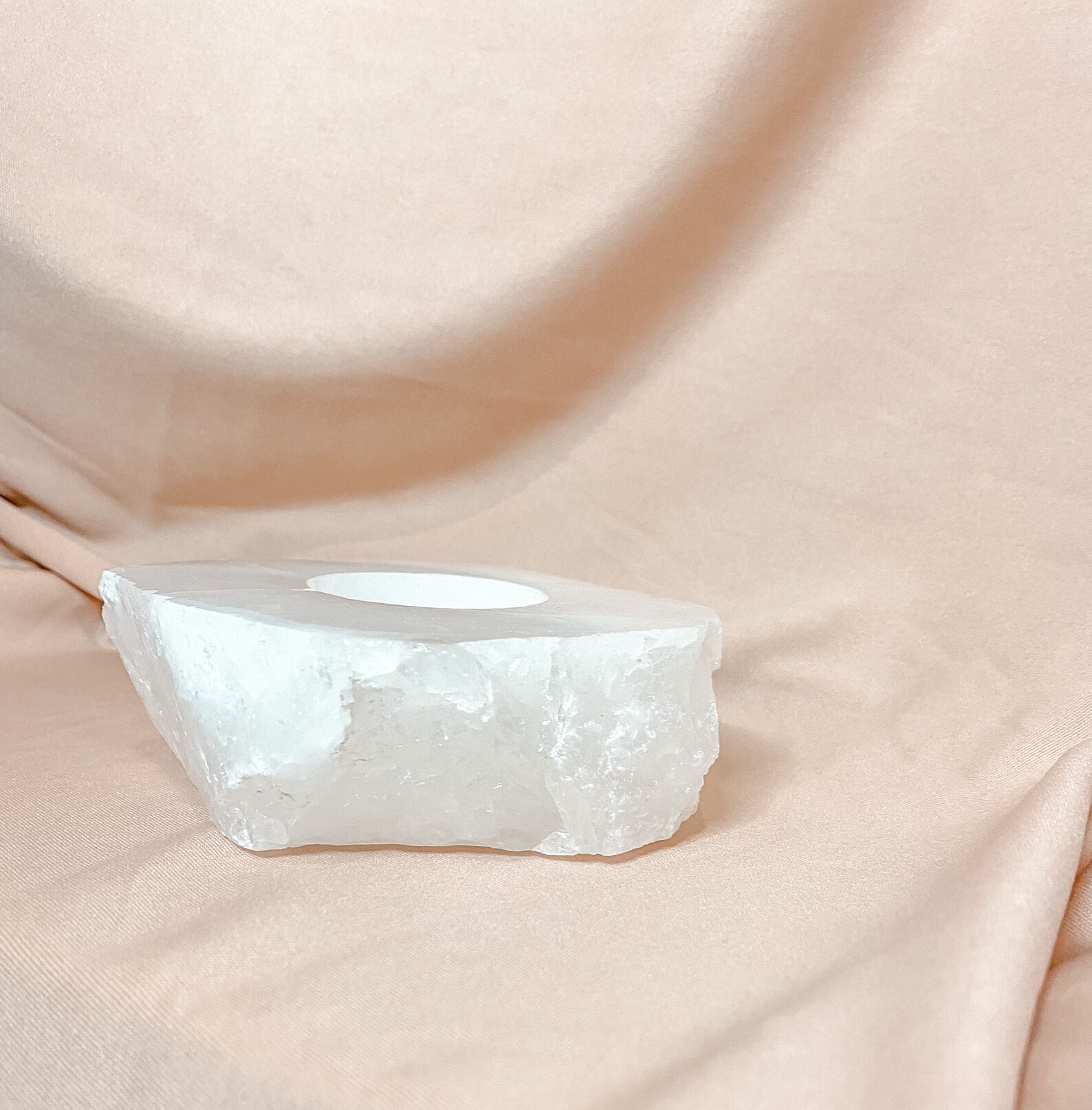 Clear Quartz Crystal Candle Holder Crystal Planter Tea Light Etsy