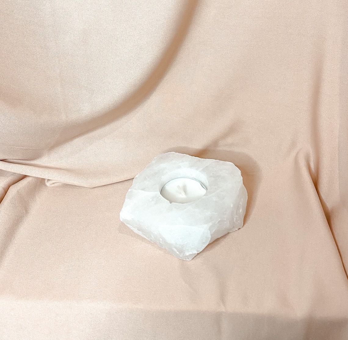 Clear Quartz Crystal Candle Holder Crystal Planter Tea Light Etsy