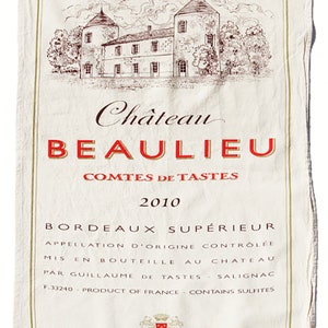 Kitchen Towel - Kitchen Decor and Gifts  - Wine Label Themed Gifts - Chateau Beaulieu Flour Sack Towel