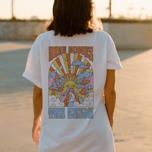 CUSTOM Here Comes The Bride Shirt Bride To Be Shirt Retro Bachelorette Shirts Bach Tour Shirt Disco Bachelorette Party Dazed and Engaged Tee