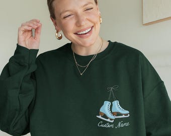 Benutzerdefinierte Eislaufen Sweatshirt Eiskunstlauf-Pullover Eiskunstlauf Geschenk Skating-Trainer Geschenk Teenager-Mädchen Geschenke Einzigartiges Weihnachtsgeschenk für sie
