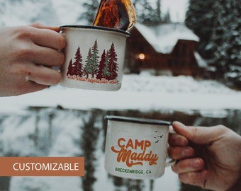 Camp Bachelorette Cups Custom Mug Custom Enamel Mug Asheville Bachelorette Gifts Personalized Mug Bachelorette Favors Lake Bachelorette Cups