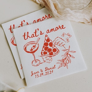 Custom Wedding Napkins Thats Amore Napkin Italian Wedding Napkin Pasta Party Decor Custom Cocktail Napkins Pizza Bar Napkins Italian Summer