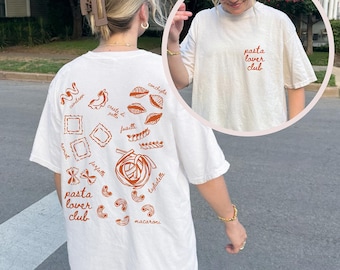 Pastashirt Pasta lovershirt Italiaans zomershirt La Dolce Vita-shirt tomaat meisje zomershirt Pasta damesshirt Eat Pasta Run Fasta-shirt