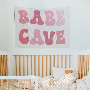 Babe Cave Sign Babe Cave Tapestry Teen Room Decor Play All Day Sign Nursery Tapestry Playroom Wall Decor Teen Girl Room Decor Tapestry