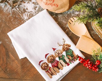 Strofinacci da cucina Labradoodle, strofinaccio Goldendoodle, regali Labradoodle, strofinaccio per cani, strofinaccio natalizio, strofinaccio per le feste, decorazioni natalizie per la cucina