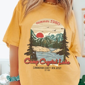 Retro Camp Crystal Lake Shirt Camping Shirt Halloween Shirt 80s Camp Counselor Shirt Horror Movie Gifts Summer Camp Shirt Camp Bachelorette