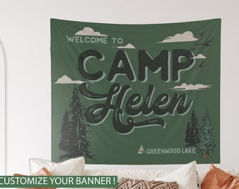 CUSTOM Tapestry Camp Bachelorette Banner Bachelorette Decor Custom Banner Bride to Be Banner Lake Bachelorette Sign Camp Bachelorette Flag