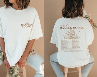 Verboden boeken lezen shirt sociale rechtvaardigheid shirt boeken minnaar cadeau donkere academische wereld shirt wilde bloemen lezen shirt bibliothecaris cadeau bibliothecaris shirt