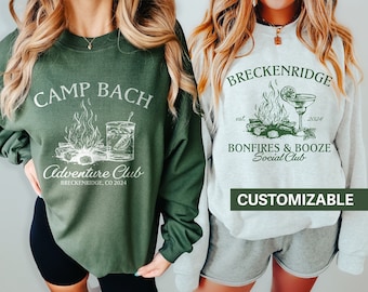 CUSTOM Camp Bachelorette Sweatshirts Camp Bach Crew Camping Bachelorette Crewneck Lake Bachelorette Shirts Mountain Bachelorette Sweatshirts