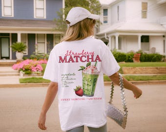 Strawberry Matcha Shirt Matcha Lover Shirt But First Matcha Shirt Matcha Lovers Club Shirt In My Matcha Era Shirt Strawberry Matcha Club Tee