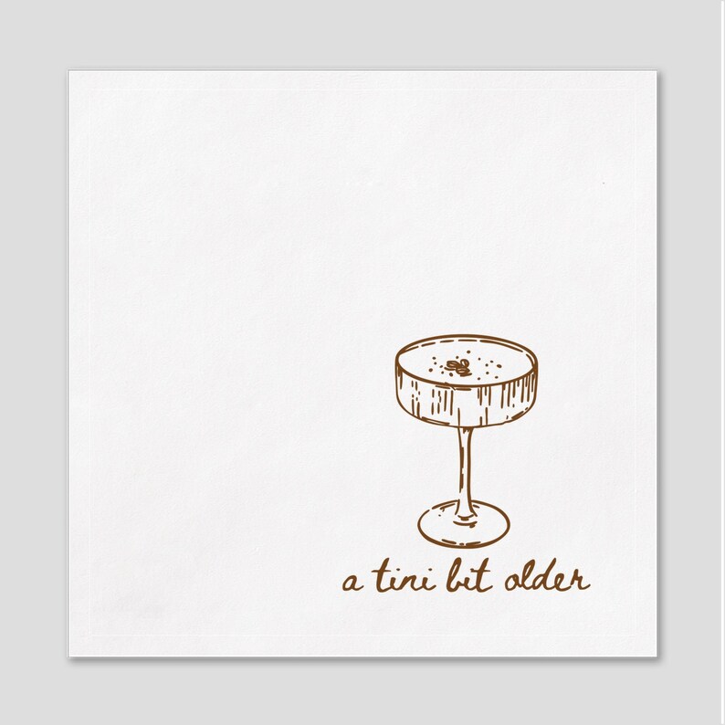 Lite äldre servetter, Dirty Thirty-servett, Espresso Martini-servetter, Cocktailservett, 30-årsdekor, 30-årspresenter i min 30-årsålder bild 4