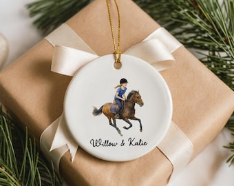 Custom Horse Ornament Personalized Horse Ornament Girl Horseback Rider Gift Personalized Farm Ornament Horse Christmas Ornament Unique Gift