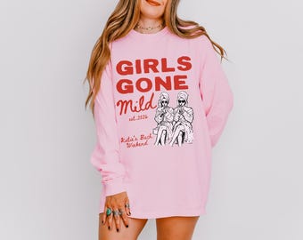 Mädchen Gone Mild Shirts Langarm Mädchen Gone Mild Shirt Spa Bachelorette Shirt Pjs und Prosecco Shirts Spa Day Pyjama Party Langarm