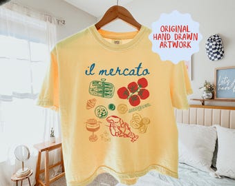 Il Mercato Shirt Italian Market Shirt Sardines Shirt La Dolce Vita Shirt Oysters Shirt Lobster Shirt Tomato Girl Summer Shirt Amalfi Coast