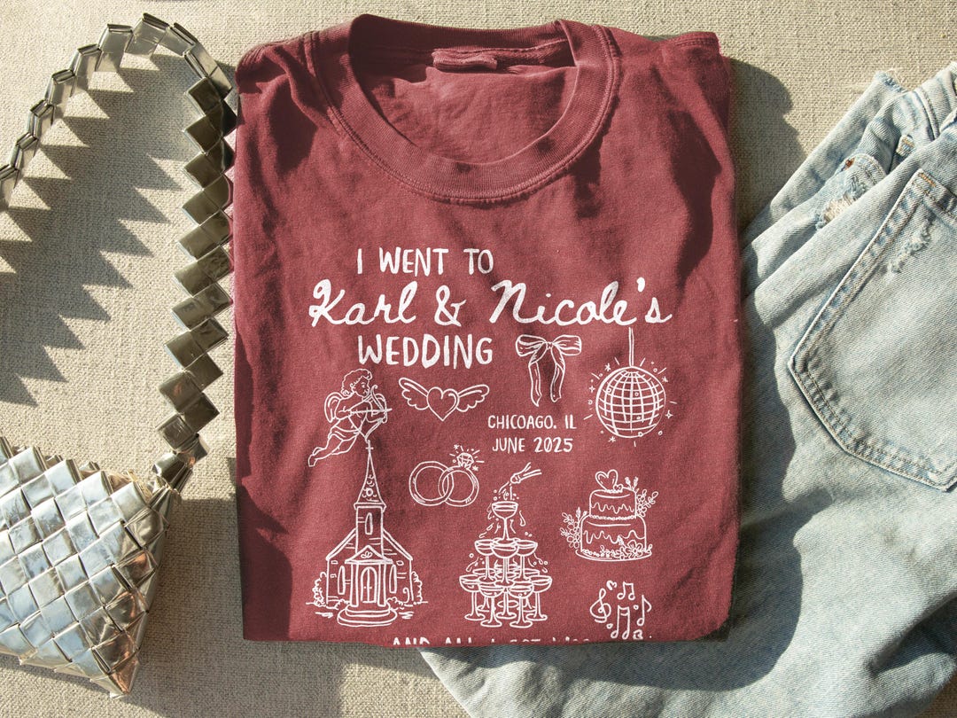 Wedding Merch Examples Custom Wedding Shirt Destination Wedding Tshirt Toss I Went to a ...