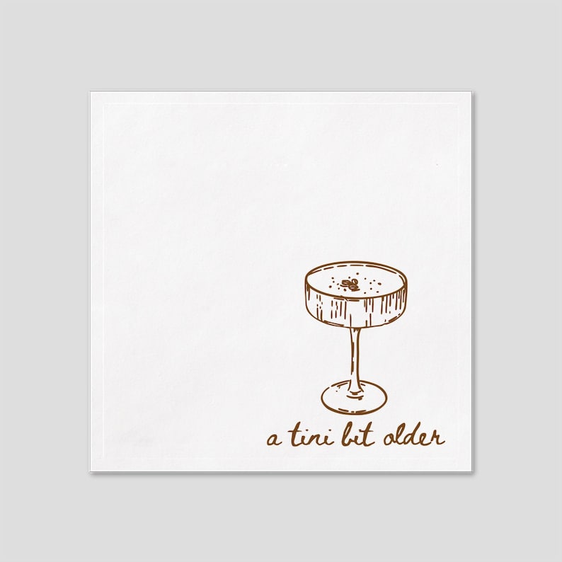 Lite äldre servetter, Dirty Thirty-servett, Espresso Martini-servetter, Cocktailservett, 30-årsdekor, 30-årspresenter i min 30-årsålder bild 3