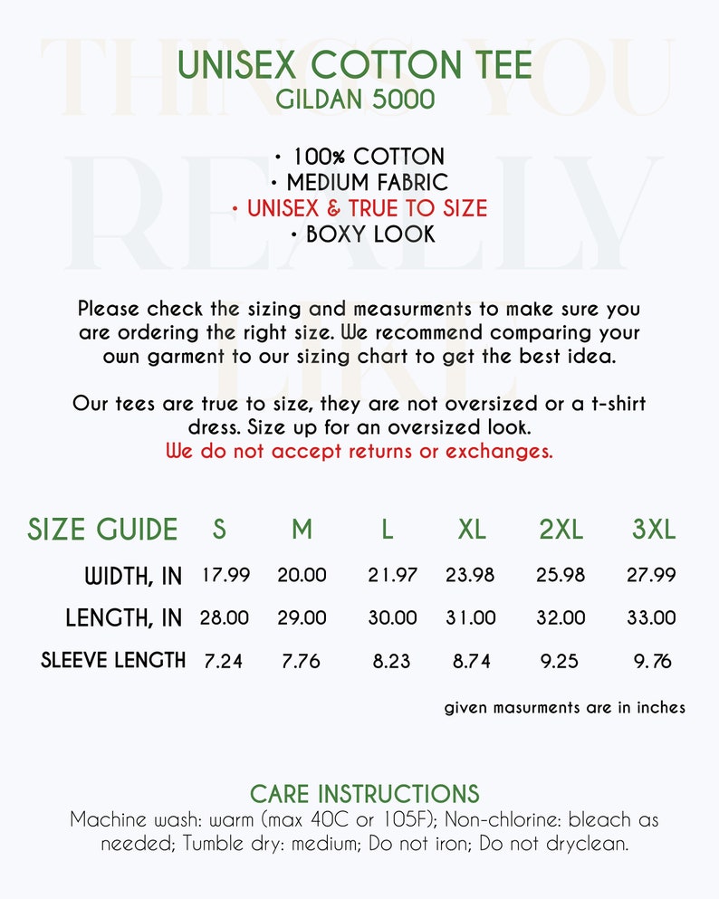Puede incluir: Tabla de tallas para una camiseta de algod&oacute;n unisex de Gildan. La tabla muestra las medidas en pulgadas para el ancho, la longitud y la longitud de la manga para las tallas S, M, L, XL, 2XL y 3XL. La camiseta est&aacute; hecha de 100% algod&oacute;n y tiene un peso de tejido medio. Es fiel al tama&ntilde;o y tiene un aspecto cuadrado.