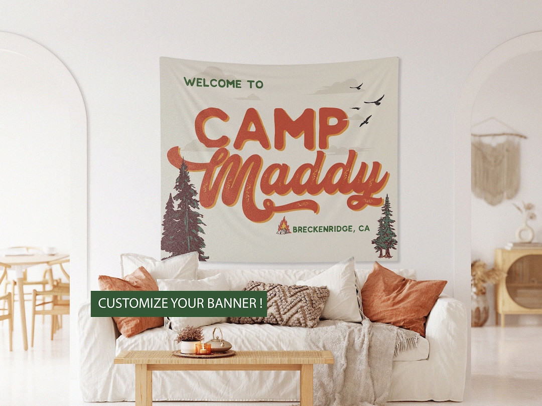 CUSTOM Tapestry Camp Bachelorette Banner Bachelorette Decor Custom