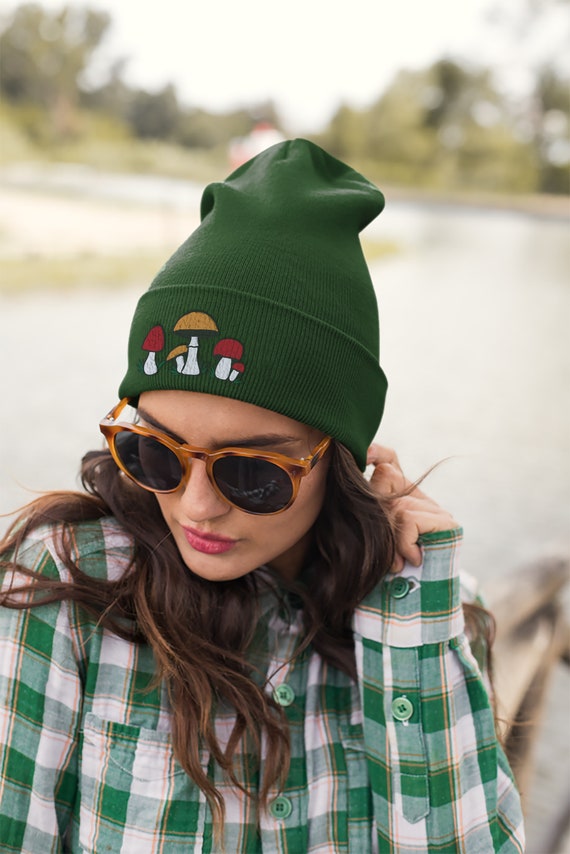 Embroidered Beanie Mushroom Beanie Cute 