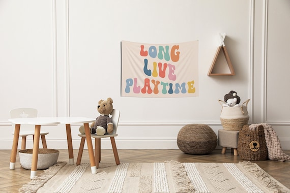 Long Live Playtime Sign Playroom Wall Decor Playroom Sign Decor Lets Play Sign Nursery Tapestry Toddler Room Decor Where The Wild Ones Play