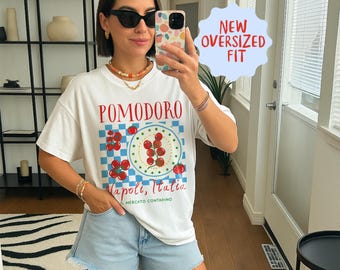 Tomato Shirt Il Mercato Shirt Oversized Tee Tomato Girl Summer Shirt La Dolce Vita Shirt Italian Market Shirt Pomodoro Shirt Italian Summer