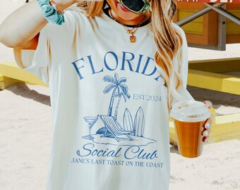 Ultimo brindisi sulla costa Bachelorette Miami Bachelorette Shirts Bikini e Martini Shirts Tulum Bachelorette My Last Splash Bride Shirt