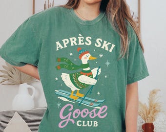 Camiseta de après-ski Silly Goose Ski Club Camiseta de esquí divertida Regalo de instructor de esquí Club de après-ski Despedida de soltera de esquí Camiseta demasiado tonta Viaje de esquí familiar