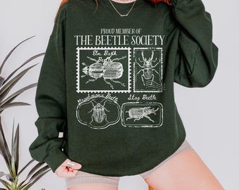 Sudadera de la Sociedad de Escarabajos, Sudadera de Escarabajo Ciervo, Sudadera de Entomología, Sudadera de Insectos, Regalo para Amantes de los Insectos, Sudadera Cazador de Insectos, Sudadera con Captura de Escarabajo