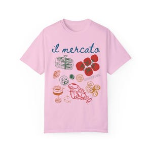 Shirt Il Mercato Italiaanse markt Shirt Sardines Shirt Oesters Shirt Kreeft Shirt Tomaat Meisje Zomer Shirt Amalfikust Shirt La Dolce Vita afbeelding 7