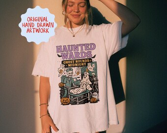 Camiseta vintage de enfermeira de Halloween, camiseta de enfermeira para mãe e bebê, camiseta de parto e parto, camiseta de enfermeira de UTIN, presente de enfermeira, enfermeira do turno da noite, fantasma de Halloween