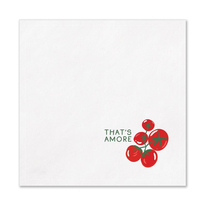 Custom Wedding Napkins Thats Amore Napkins Italian Wedding Napkins Pizza Party Napkins Custom Cocktail Napkins Pizza Bar Tomato Napkins image 3