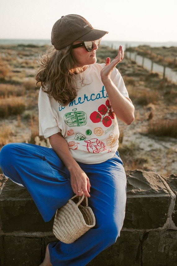 Italian Market Shirt Sardines Shirt Oysters Shirt Lobster Shirt Tomato Girl Summer Amalfi Coast Shirt La Dolce Vita Shirt Portofino Shirt