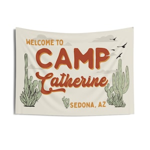 Desert Bachelorette Tapestry Camp Bachelorette Banner Bachelorette Decor Custom Banner Sedona Bachelorette Sign Camp Bachelorette Flag